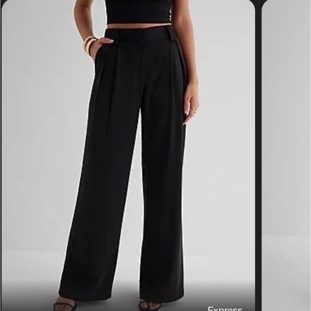 Express wide leg high waisted black pants-00R